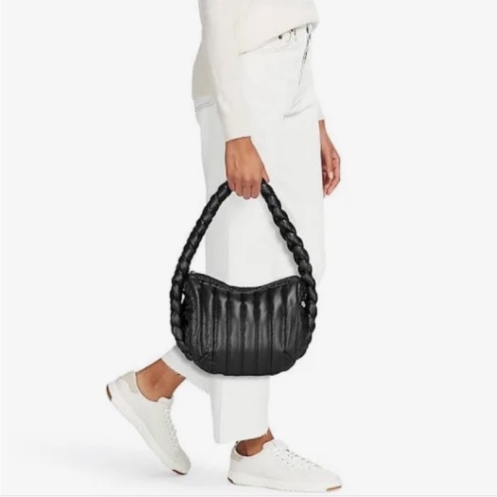 Think Royln | Kelsie Braided Quiled Nylon Hobo Bag. Black. - Picture 3 of 12